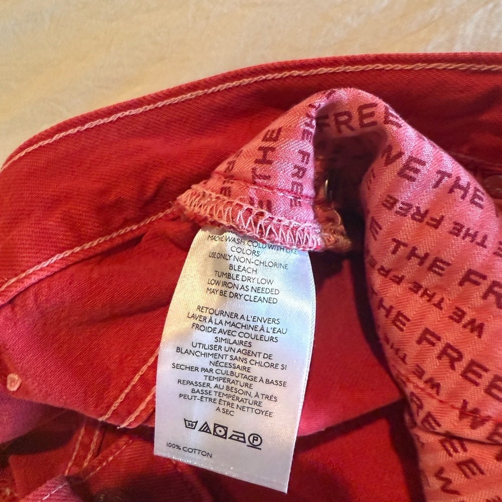 We The Free High Waist Danni Red Shorts - Picture 4 of 6